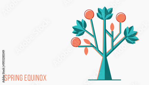 Pink tulips in a vase vector illustration with spring floral leaf patterns for a nature celebration card design