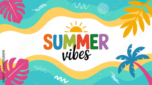 Summer vibes tropical beach background