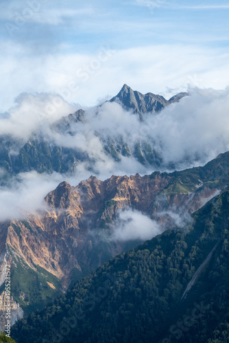 【北アルプス】鷲羽岳から見る槍ヶ岳方面の眺望