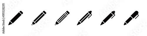 ペンと鉛筆のアイコンセット