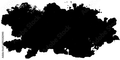 A stark, abstract black shape, resembling a dark ink blot, embodies mystery and potential. This artistic element lends itself well to graphic design, invoking feelings of darkness, contrast.