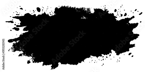A striking black paint splatter, a visual statement. Expressive art with ink effects, an artistic backdrop of a grungy stain, evoking feelings of aggression and grunge.