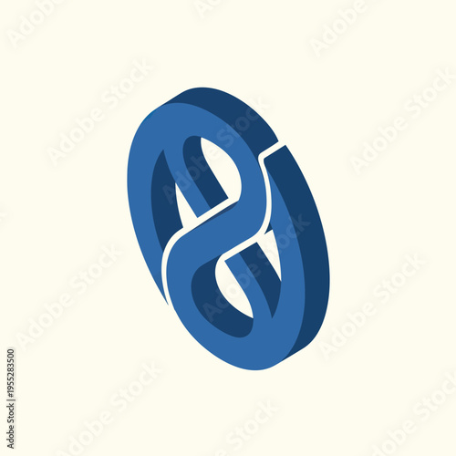 Blue 3D Rendered Letter or Symbol.