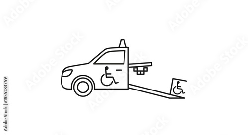 Wheelchair Accessible Van with Ramp and Handicap Symbol Icon