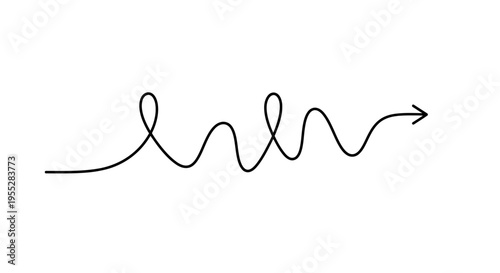 Winding Arrow Line Art: Path, Journey, Direction, Decision, Choice, Strategy