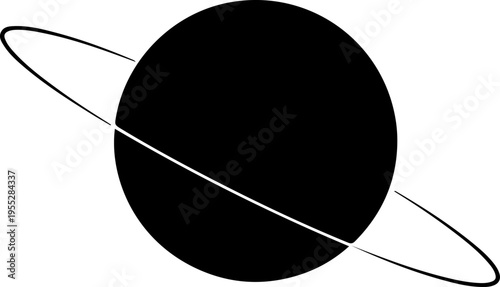 Vector Saturn planet icon with rings