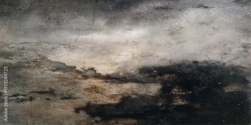 Dark smoke and fire in the forest meet burning flames in the water under a dark night sky with a moon and abstract light textures