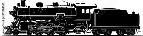 Black steam locomotive vector illustration