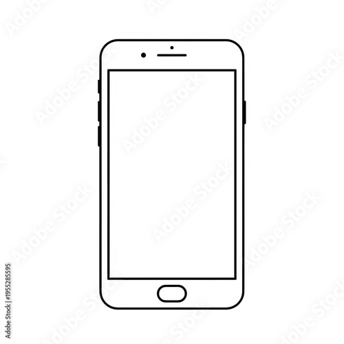 line drawing of a smartphone with blank screen