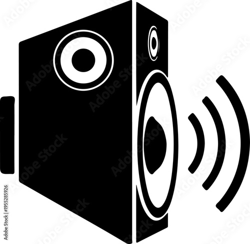 Vector speaker icon with sound waves