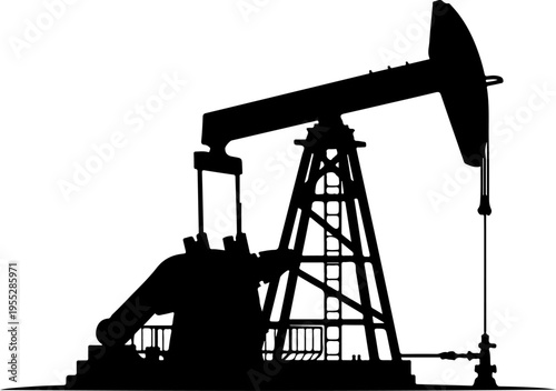 Vector silhouette of oil pump jack