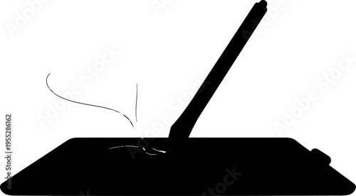 Vector illustration of a laptop with smoke coming out