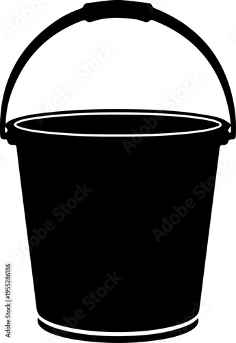 Black bucket icon vector
