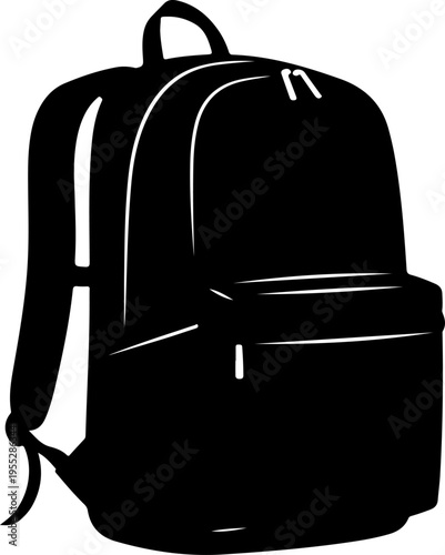 Vector black backpack icon
