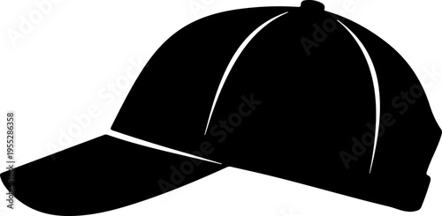 Vector black baseball cap icon