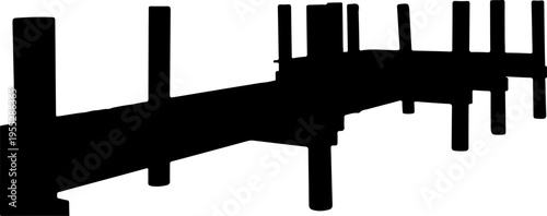 Black vector illustration of a fence or railing