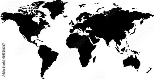 Black world map vector illustration
