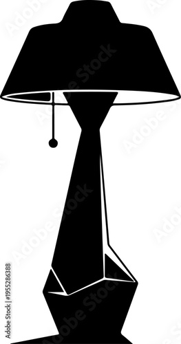 Vector silhouette of a geometric table lamp