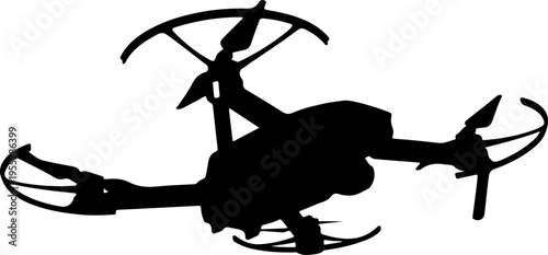 Black drone icon vector