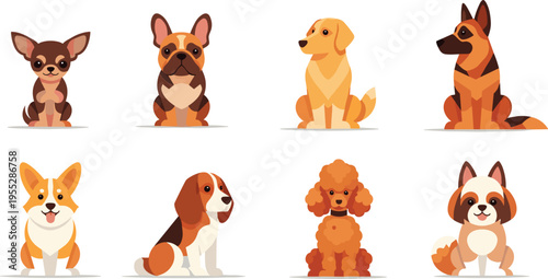 Collection of cute baby animal heads with pink crowns and rosy cheeks