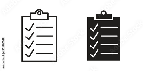 Todo list icon, line pictogram on white.