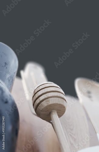 3D render vertical animation modern kitchen