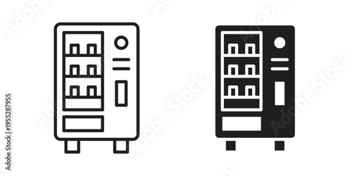 Vending machine icon, line pictogram on white.