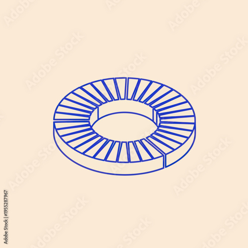 Blue Life Preserver Ring Illustration.