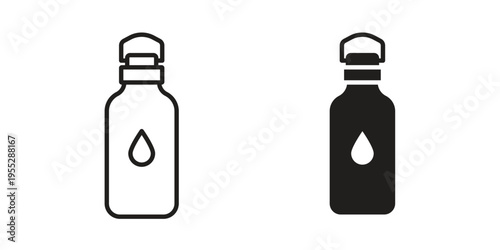 Water bottle icon, line pictogram on white.