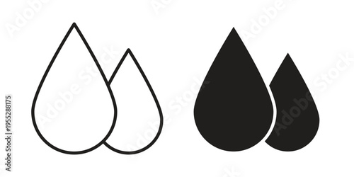 Water drop shape icon, line pictogram on white.