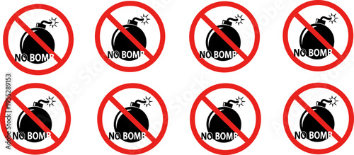 no bomb sign, prohibition symbol, danger warning, explosive ban icon, safety message, security alert, hazard prevention, terrorism awareness, public protection