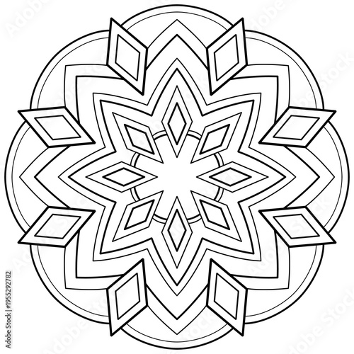 Mandala pattern or Simple Floral Ideas for Coloring book
