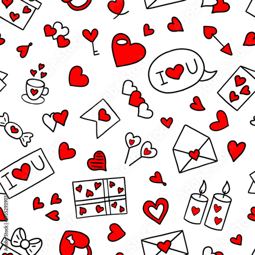 Seamless pattern for Valentine's Day 