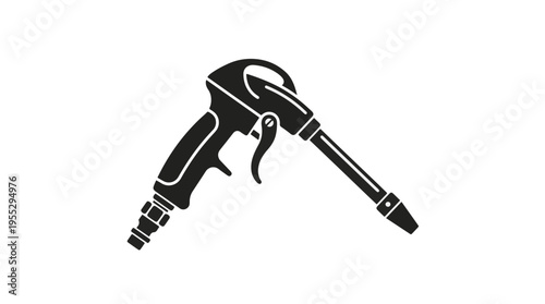 Black icon of an air blow gun, a common tool for compressed air applications like cleaning, drying, or removing dust from surfaces.