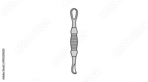 A double-ended tool with a looped end and a curved, pointed end, designed for extracting blackheads and pimples.