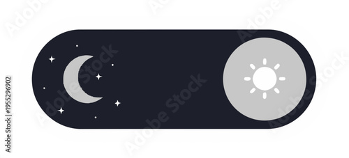 Dark Mode Toggle Glowing Softly Sticker | Cute Modern UI Illustration | Adorable Night Mode Kawaii Sticker Art | Playful Tech Interface Sticker Design | Whimsical Softly Lit Dark Mode Toggle Sticker
