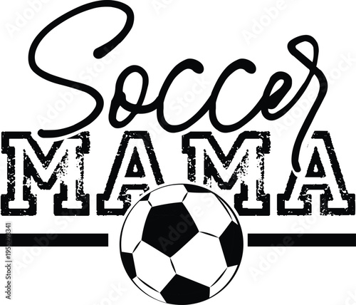 Soccer Mama T-Shirt Cute Football Mom Graphic Tee Sports Mom Gift Soccer Ball Shirt