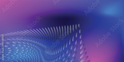 Abstract digital waving 3d particle technology background design. Futuristic moving dots particles, hi-tech and big data visualization for brochures, flyers, magazine, business card, banner. Vector.