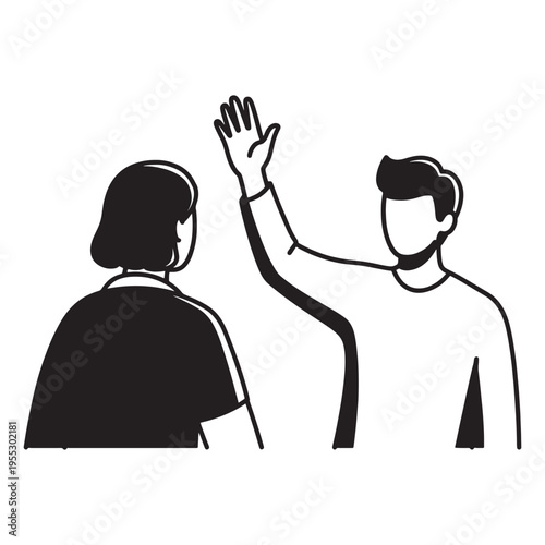 Handshake greeting between two business professionals in minimalist office setting