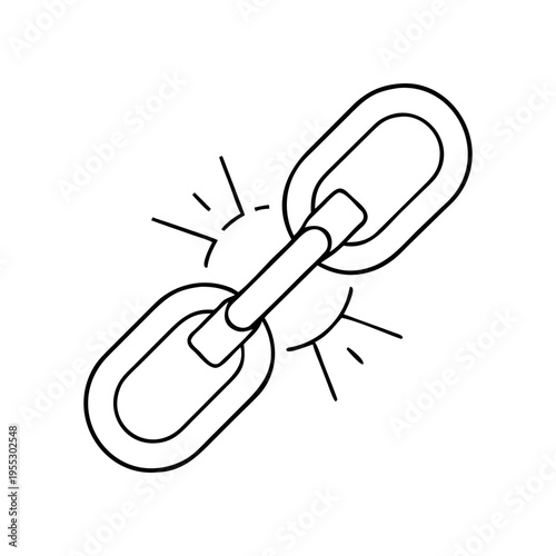 A broken chain link icon on transparent background