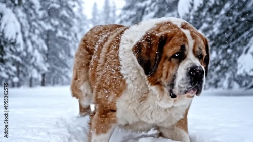 dog in snow