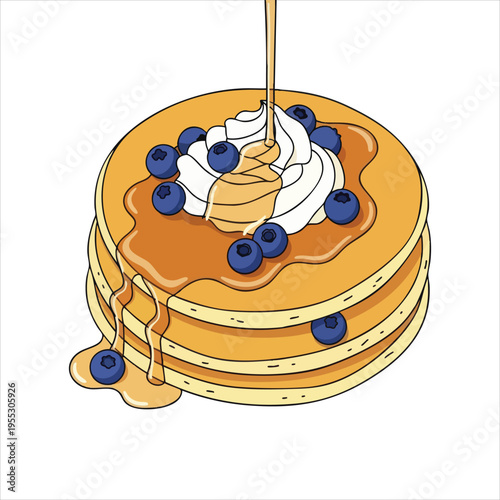 Illustration of Pancakes dessert food
