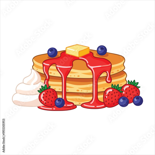 Illustration of Pancakes dessert food