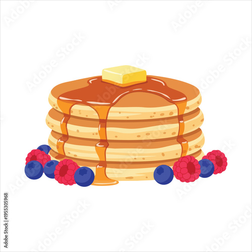 Illustration of Pancakes dessert food