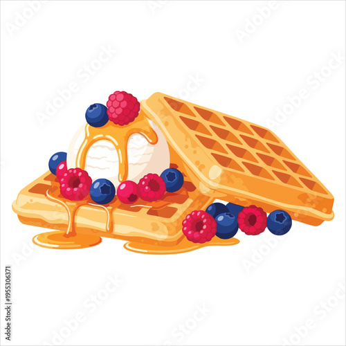 Illustration of dessert food Waffles