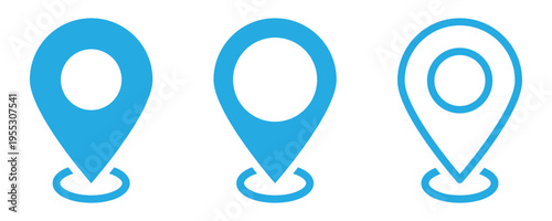 Map location marker icon blue vector. Blue map location marker icon in scalable vector format. Perfect for travel websites, route maps, geolocation apps, and interface design. vector illustration.