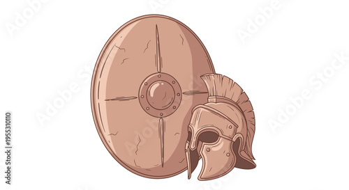 Copper Spartan Warrior Helmet Shield.