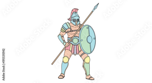 Ancient Greek Warrior in Armor.