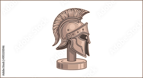 Ancient Greek Warrior Helmet Bust.