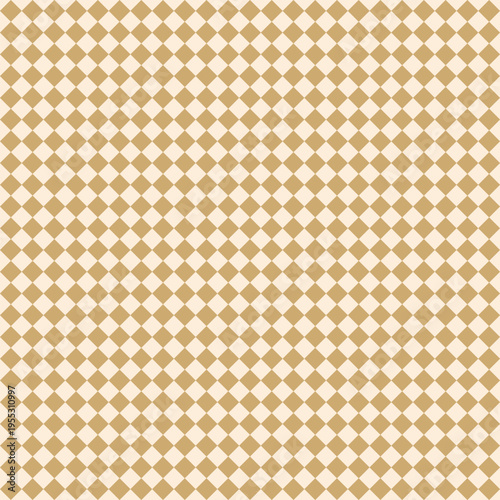 Seamless sand and cream geometric diamond grid pattern. Modern tiling background for wallpaper, packaging, textile, branding, and web design.